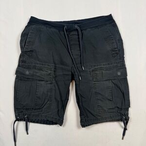 RLX Ralph Lauren Mens Small Cargo Shorts Drawstring Waist Pockets Black